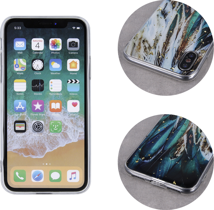 Θήκη κινητού Oem Gold Glam for Xiaomi Redmi 9A / 9AT / 9i Feathers - Image 2