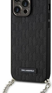 Θήκη κινητού Karl Lagerfeld for iPhone 14 Pro Max 6.7" Black Hardcase Saffiano Monogram Chain