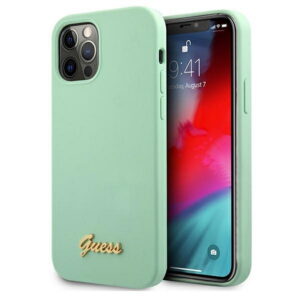 Θήκη κινητού Guess for iPhone 12 Pro Max 6,7" Green Metal Logo Script