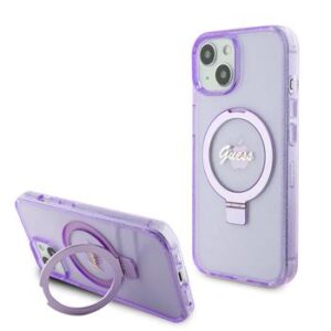 Θήκη κινητού Guess IML Ring Stand Glitter MagSafe for iPhone 15 Purple