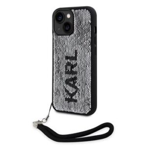 Θήκη κινητού Karl Lagerfeld Sequins Reversible for iPhone 14 Black/Silver