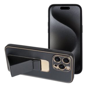 Θήκη κινητού Forcell Leather Kickstand for iPhone 15 Pro Max Black