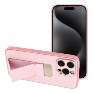 Θήκη κινητού Forcell Leather Kickstand for iPhone 15 Pro Max Pink