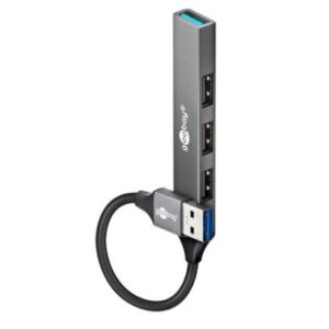 USB hub GOOBAY 4x θυρών USB 3.2 5Gbps USB σύνδεση Grey