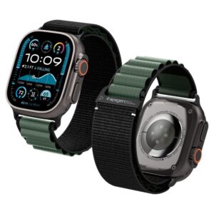 Λουράκι Spigen Watchband (WBF1) for Apple Watch 6 / 7 / 8 / 9 / 10 / SE / SE 2 / Ultra / Ultra 2 / Ultra 3 (44/45/46/49mm) Black / Green