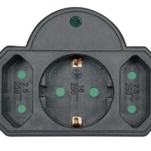 Πολύμπριζο POWERTECH  PT-817 1x schuko 2x euro 16A Black