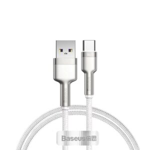Baseus Data Cable Cafule Series Metal USB to Type-C Fast Charging, 66W, 6A, 1m White