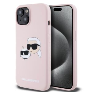 Θήκη κινητού Karl Lagerfeld Silicone MagSafe for iPhone 15 Karl&Choupette Pink