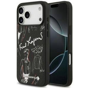 Θήκη κινητού Karl Lagerfeld Hardcase Grained Pattern Logo for iPhone 17 Pro Max Black