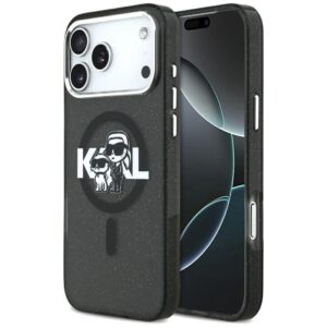 Θήκη κινητού Karl Lagerfeld IML Glitter Karl & Choupette Sketch Logo MagSafe for iPhone 17 Pro Max Black