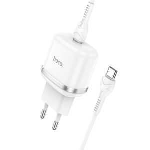Φορτιστής κινητού Hoco Charger Type C PD 20W Fast Charge Victorious with Cable for Type C N24 White