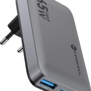 Φορτιστής Forcell F-Enegry Ultraslim 2x Type-C , USB-A PD QC4.0 4A 65W Grey