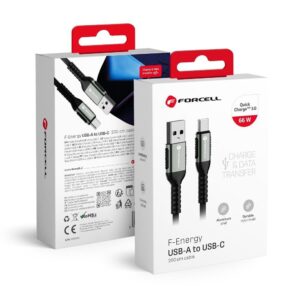 Καλώδιο Forcell F-Energy USB to Type-C QC4.0 3A 66W Cafule 3m Black