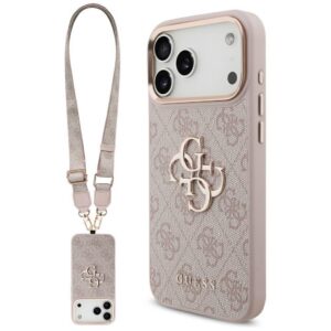 Θήκη κινητού Guess Big 4G Classic Logo with Big Strap Metal Buttons for iPhone 17 Pro Pink