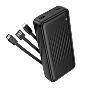 Powerbank Borofone with USB-C, USB, Lightning Cables, USB, Type-C, LED Indicator, 20000mAh Black