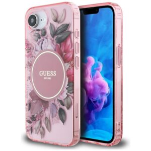 Θήκη κινητού Guess IML Flowers MagSafe for iPhone 16e Pink