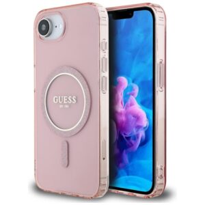 Θήκη κινητού Guess IML Glitter Circle MagSafe for iPhone 16e Pink
