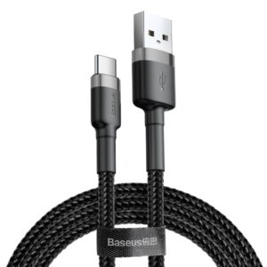 Baseus Cafule Cable Durable Nylon Braided Wire USB / USB-C QC3.0 2A 3M Black-Gray